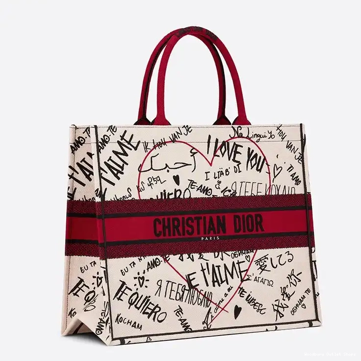 Cheap Book Graffiti White Tote Dioramour Canvas Dior Motif 0324 Hot Sale